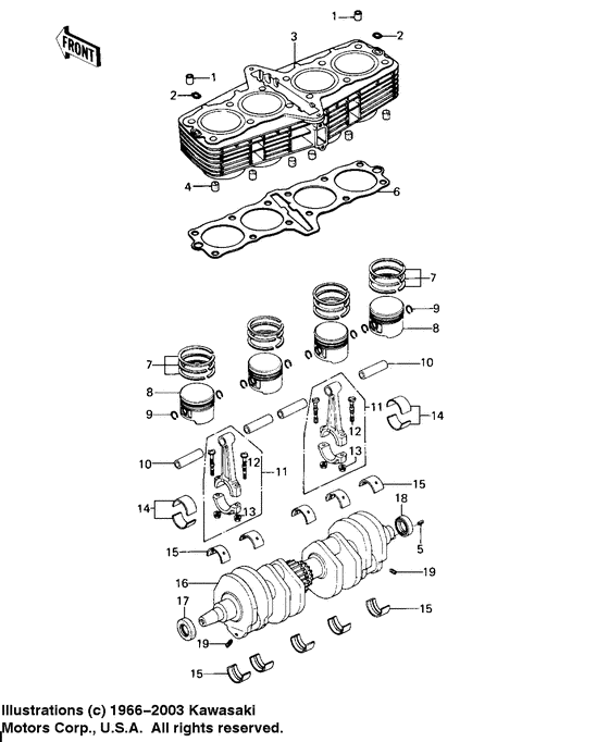 Cylinder/pistons/crankshaft