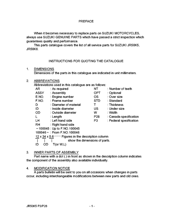 JR50 Catalog preface