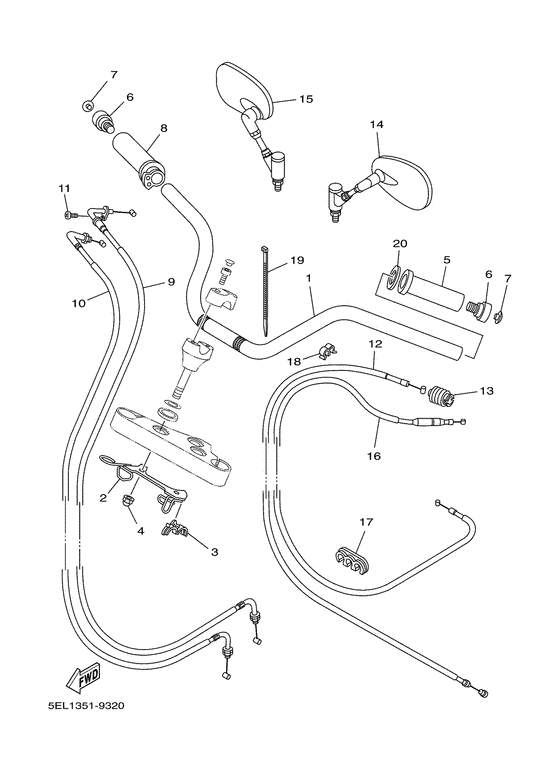 Steering handle. cable