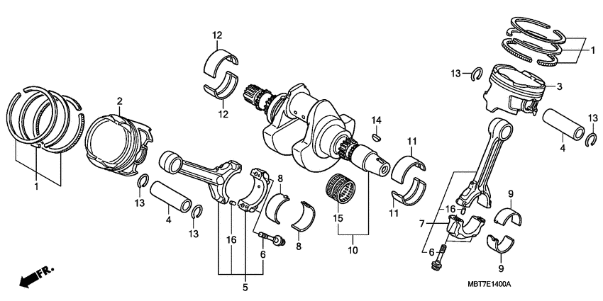 Crankshaft/piston