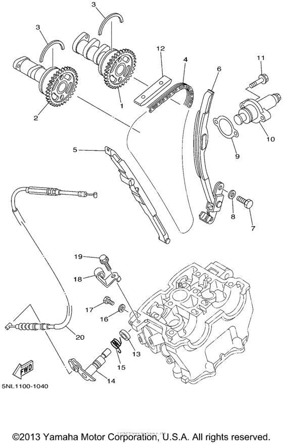 YZ250FN Цепь механизма газораспределения