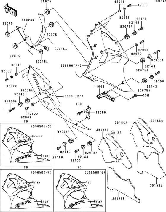 Cowling lowers(1/2)(zx600-h2)