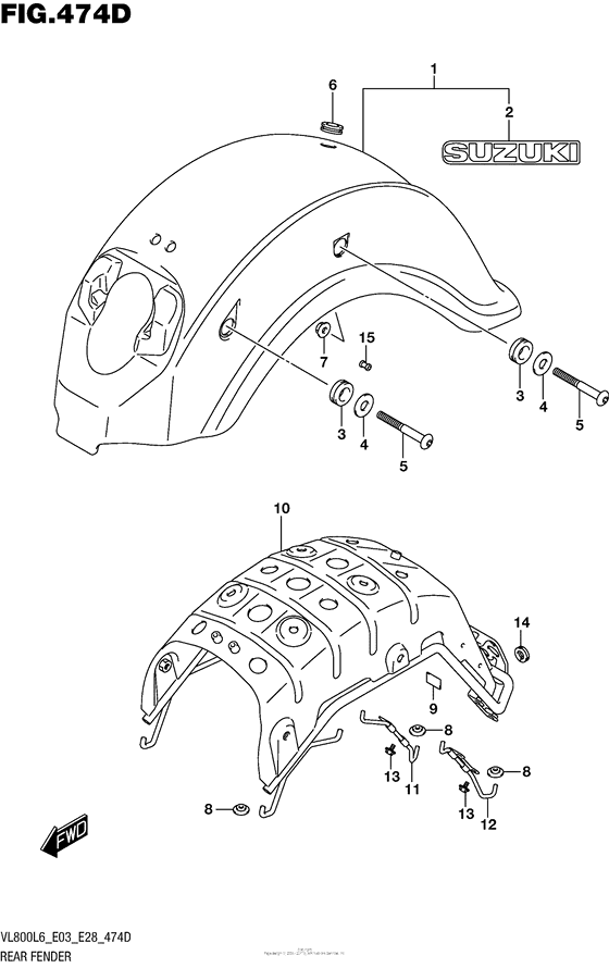 VL800 Rear Fender (Vl800Tl6 E03)
