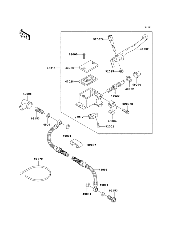 KL650 Передний тормозной цилиндр