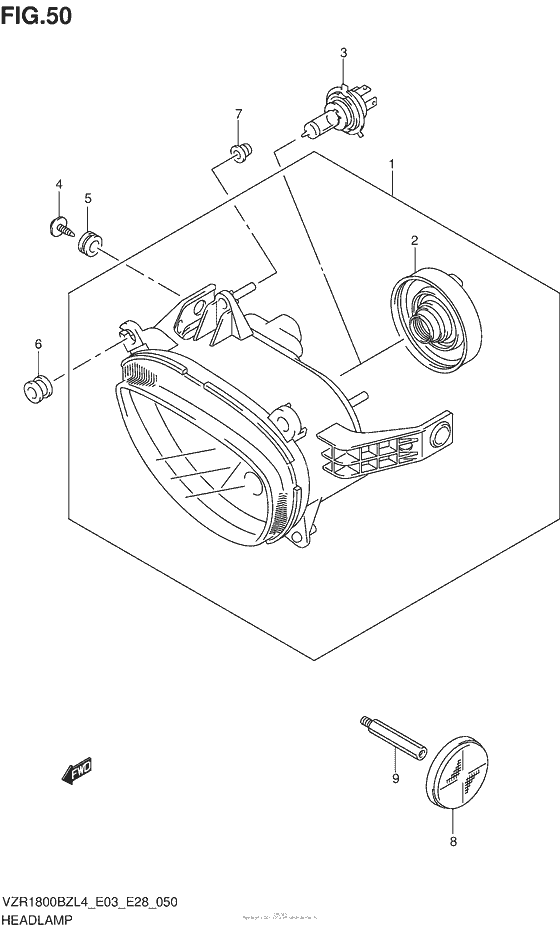 Headlamp (Vzr1800Bzl4 E33)