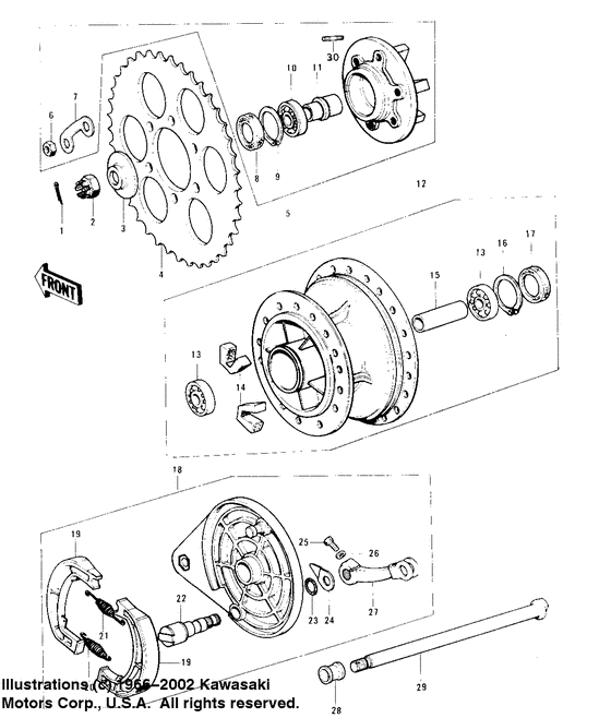 Rear hub/brake