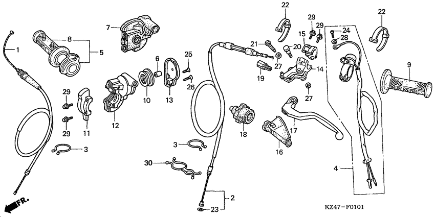 Handle lever/switch/cable