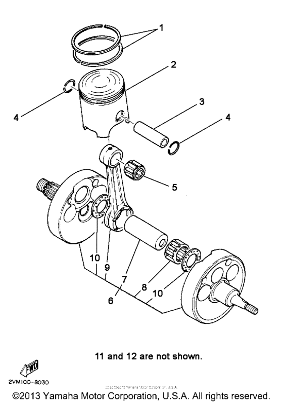 Piston and con rod assembly