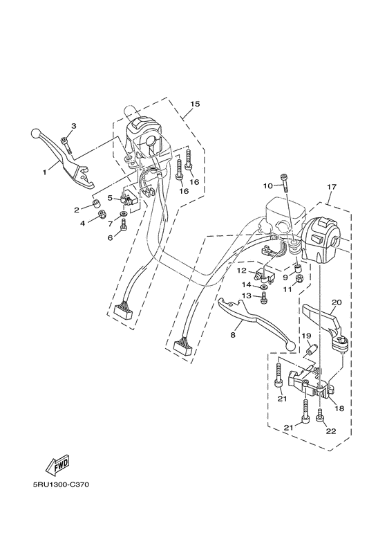 YP400 Handle switch. lever