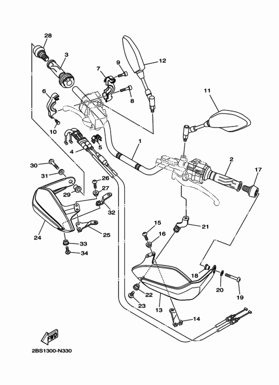 Steering handle & cable