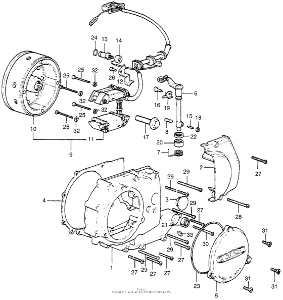 Left crankcase cover + alternator