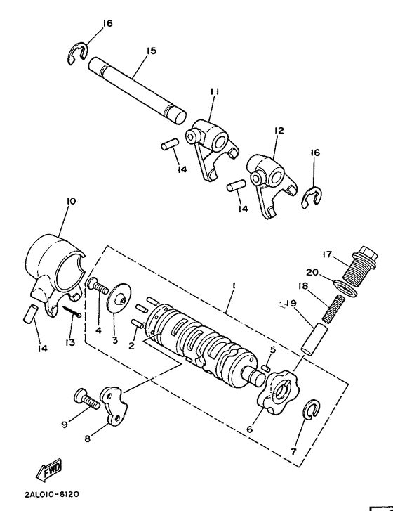 Shift cam. fork