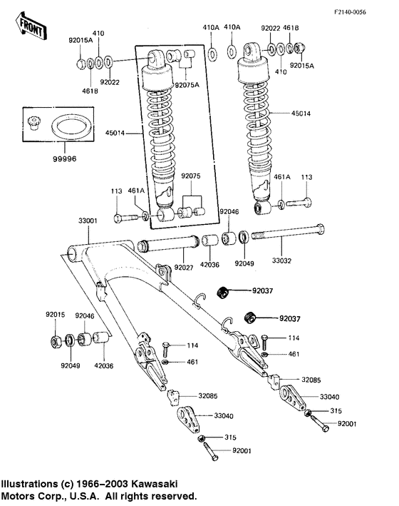 Swing arm/shock absorbers