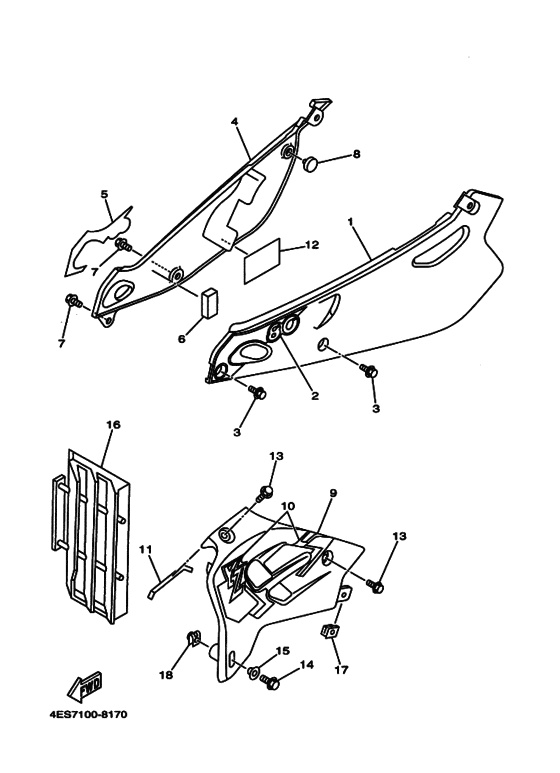 YZ80LW Боковая крышка