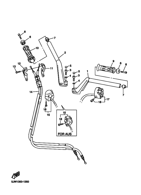 FJR1300 Рулевой рычаг и кабель
