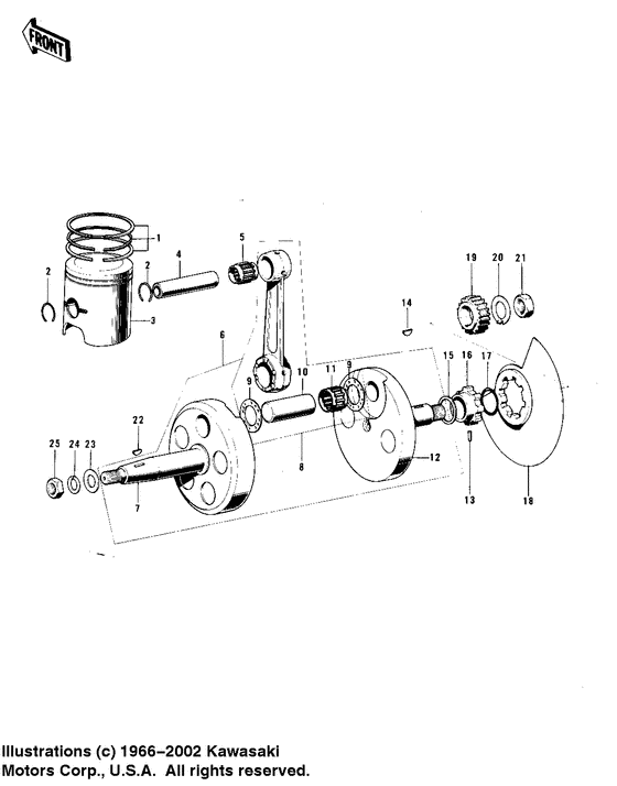 Crankshaft/piston/rotary valve