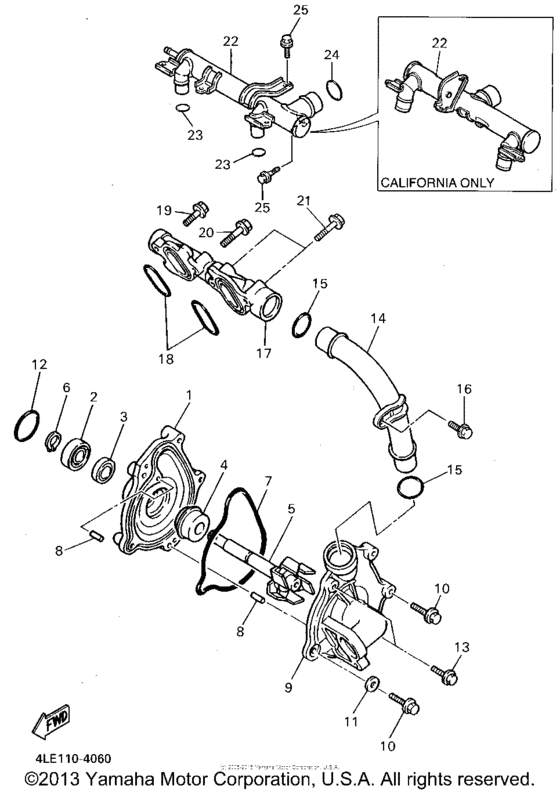 YZF750RFC Водяной насос
