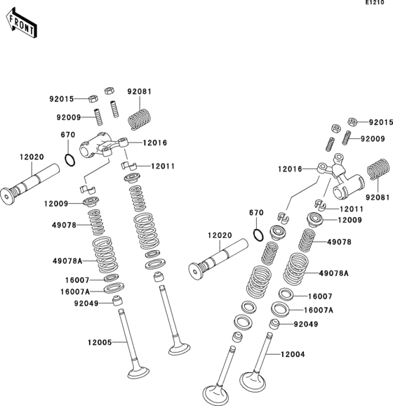 KLE500 Клапана