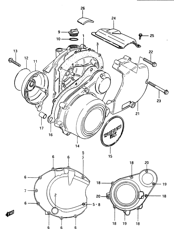 Crankcase cover ass`y  (v