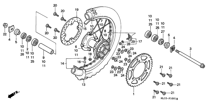 Rear wheel complete assy