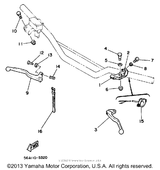 YZ125N Handle switch - lever
