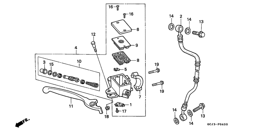 Fr. brake master cylinder