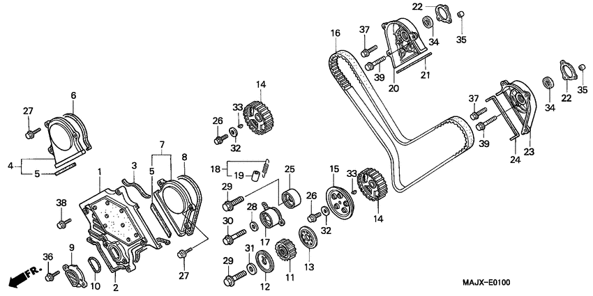 Front cover/timing belt