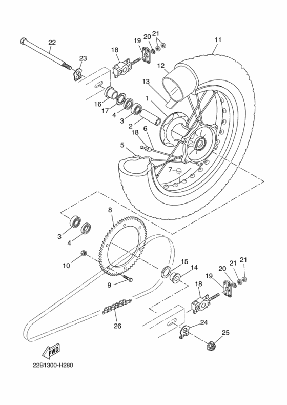 Rear wheel complete assy