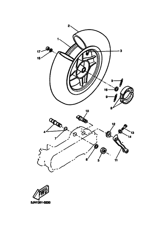 Rear wheel complete assy