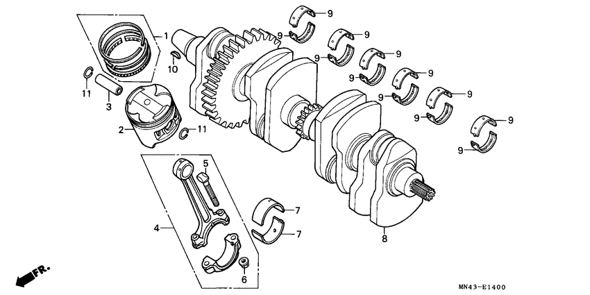 Crankshaft/piston