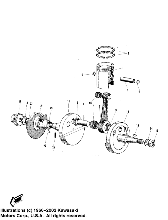 Crankshaft/piston/rotary valve