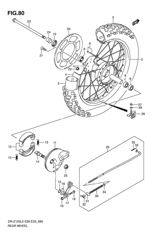Rear wheel complete assy