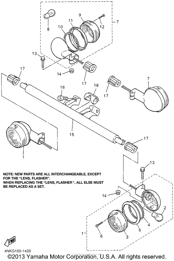 XVZ1300ANC Поворотники