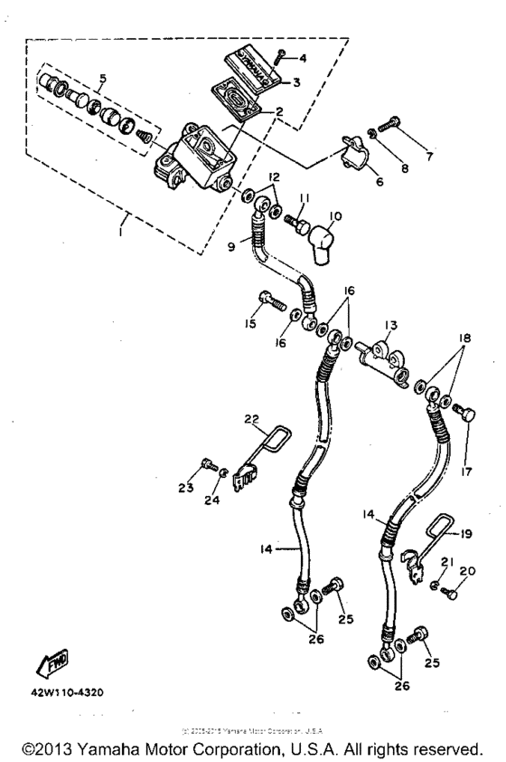 XV750DC Главный тормозной цилиндр