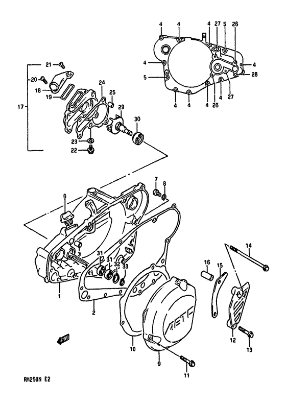 Crankcase cover-water pump