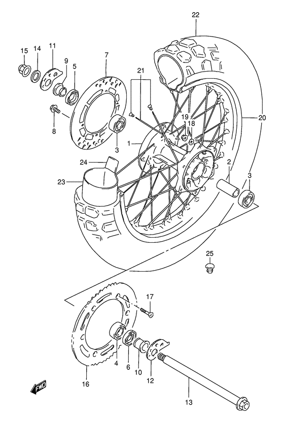 Rear wheel complete assy