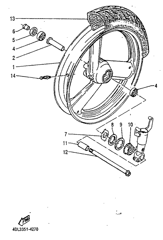 TZR125RR Переднее колесо