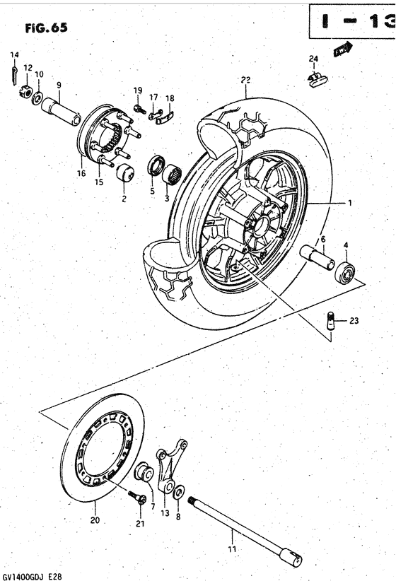 Rear wheel complete assy