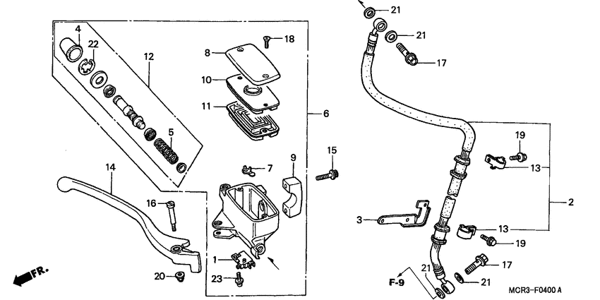 Fr. brake master cylinder