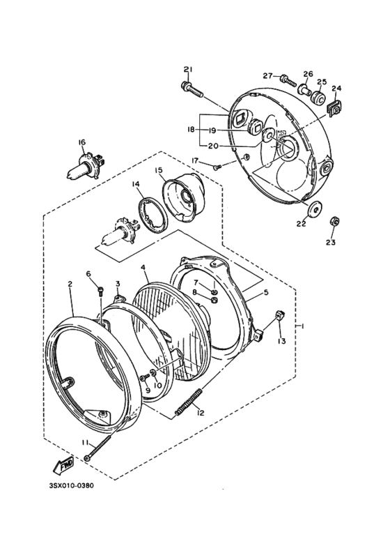 SRX400 Headlight assy