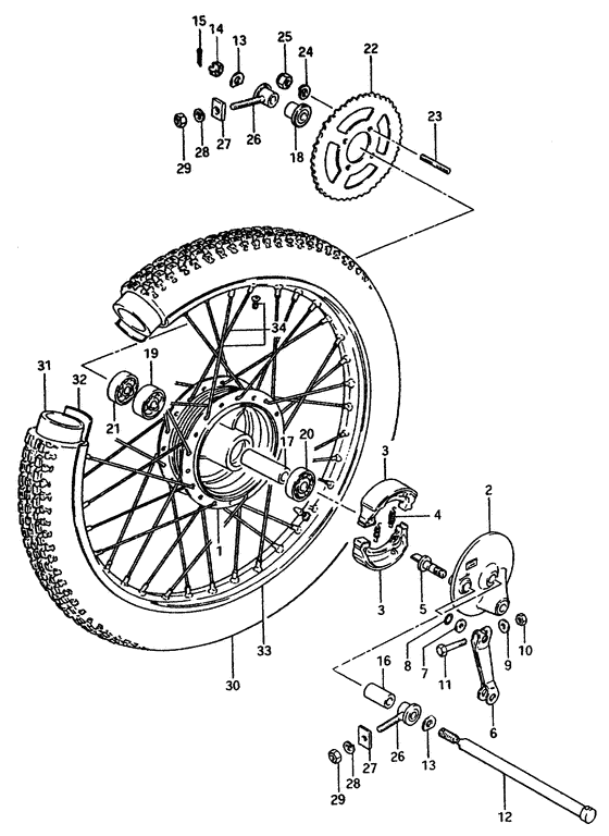 Rear wheel complete assy