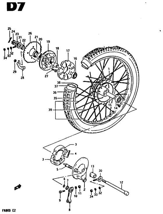 Rear wheel complete assy