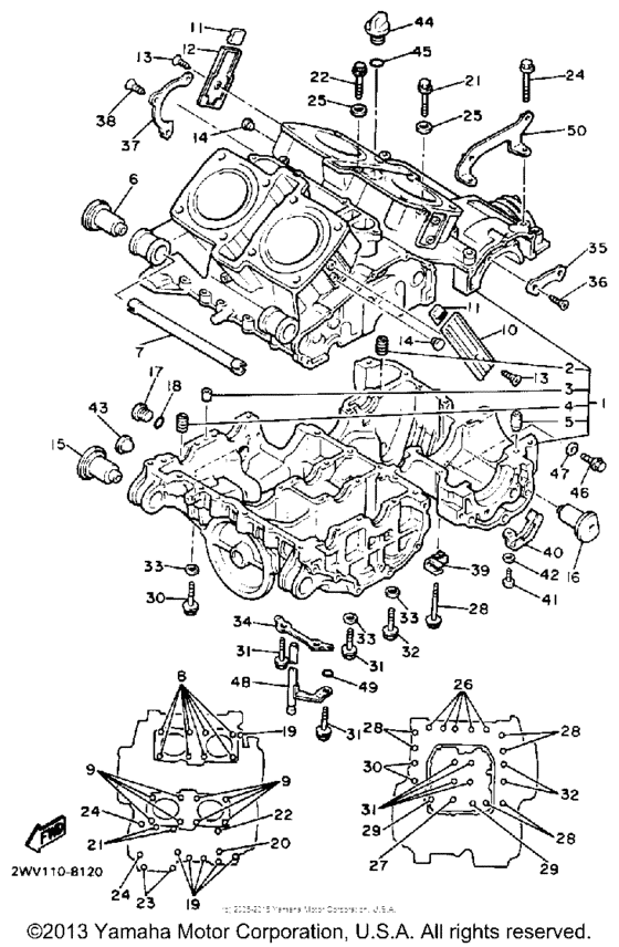 XVZ13U Картер двигателя