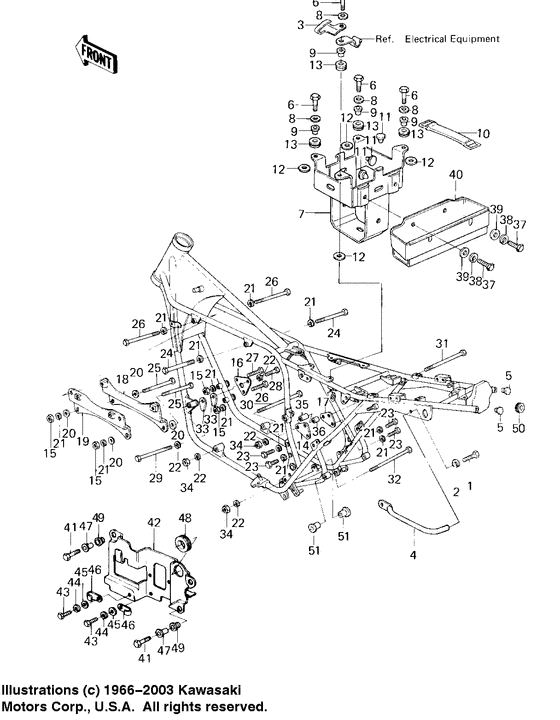 Frame fittings/battery case