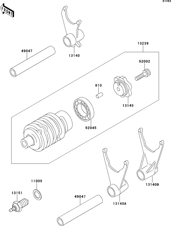 ZX400 Change drum / shift fork