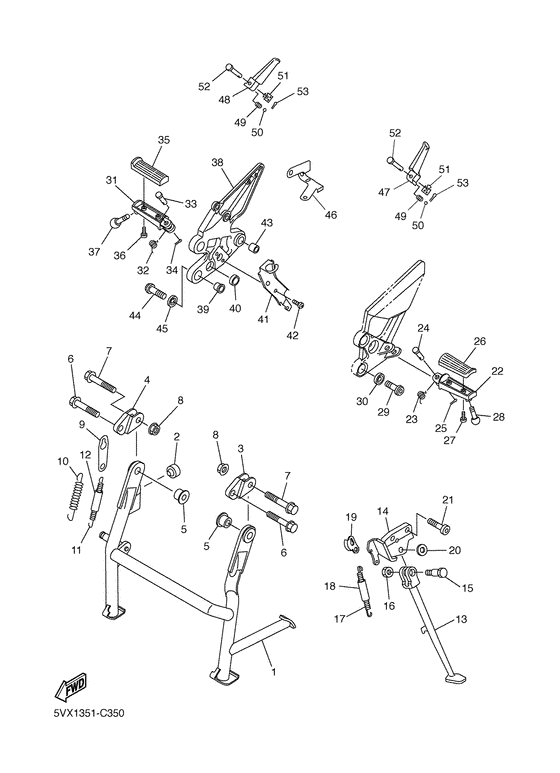 FZ6-S Stand & footrest