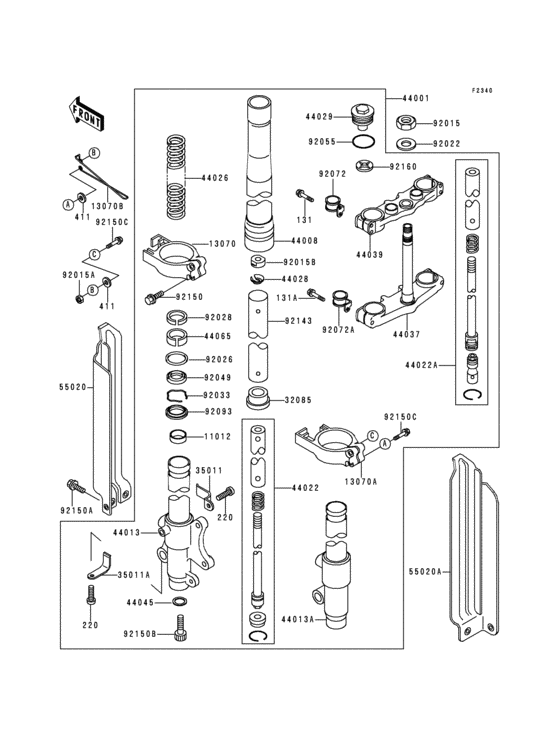 Front fork(1/2)(kdx125-b3)