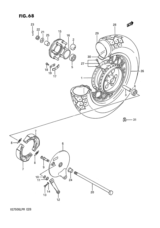 Rear wheel complete assy