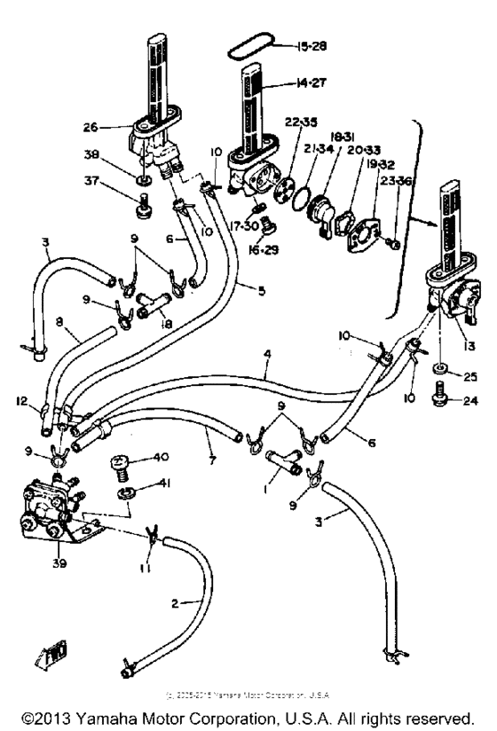 Fuel cock-piping