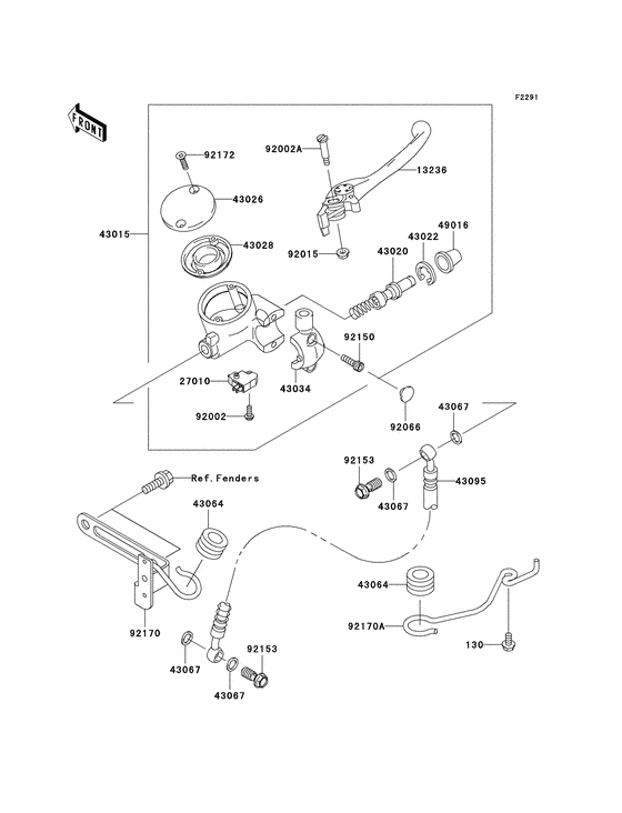 VN1500 Передний тормозной цилиндр